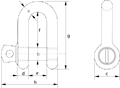 G-4151 Green Pin Dee Shackles Technical Drawing